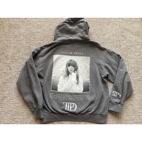 Taylor Swift Tops - Taylor Swift Tortured Poets Department Hoodie Official Sz L Grey Pullover Eras